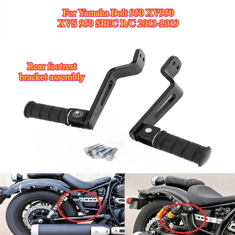 Supporto Poggiapiedi Posteriore Passeggero Moto Pedane Poggiapiedi Per Yamaha Bolt 950 XV950 XVS 950 SPEC R/C 2013-2019
