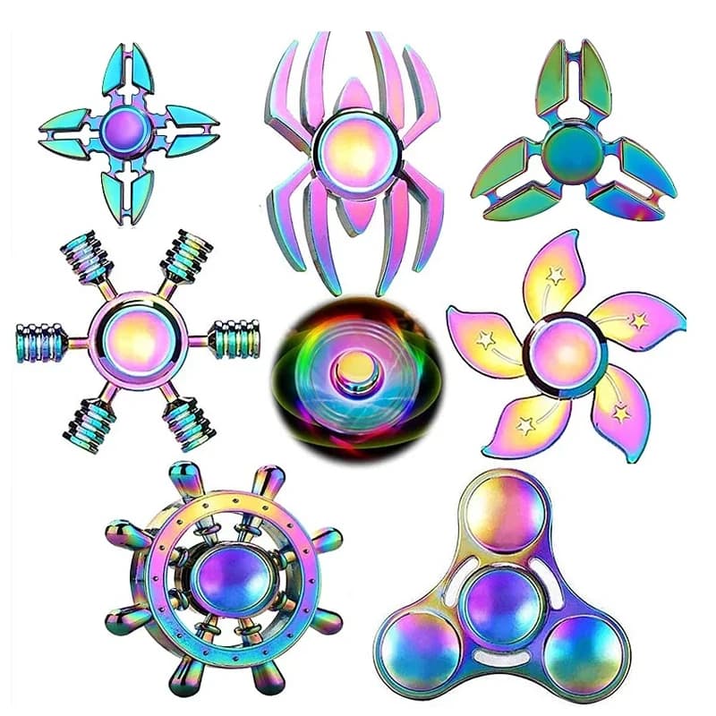 Nuovo Metallo Arcobaleno Fidget Spinner Sfumatura di Colore R188 Cuscinetto Muto EDC Mano Spinner Punta Delle Dita Giroscopio Anti- Ansia Bambini Giocattoli Per Adulti
