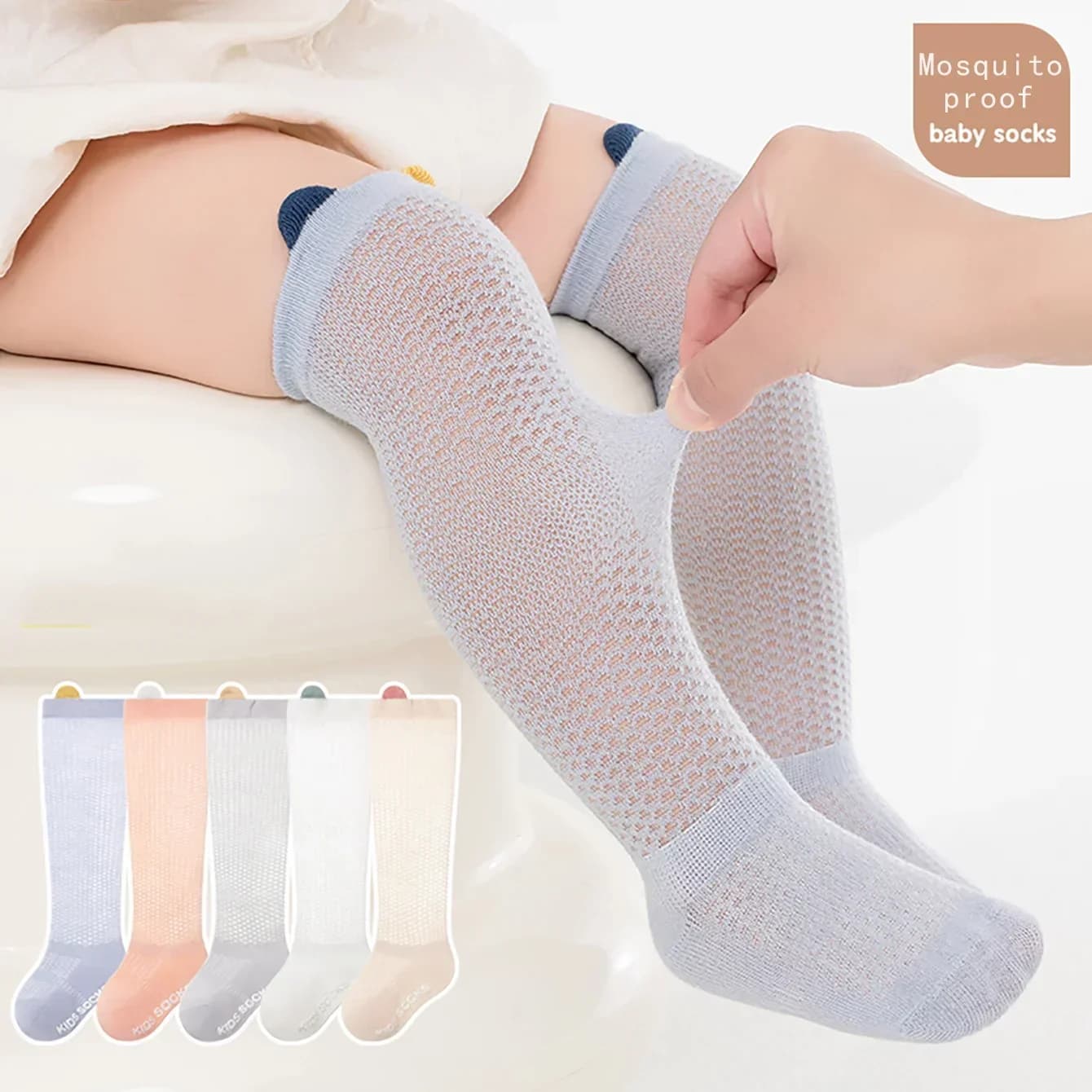 Knee Socks Anti-slip Socks for Infants and Children, Long Tube Socks in Breathable and Soft Cotton, Knee Socks,