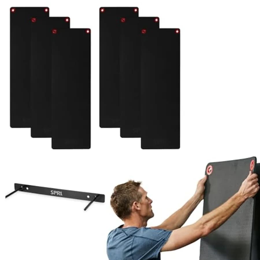 Suspended Fitness Mats 15mm 56 x 23 Black, Pack of 6, in Foam to Chiuse Cells, Yoga Mats for Gyms