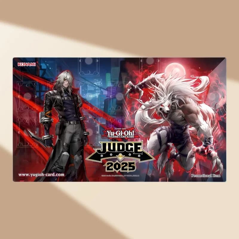Yu-Gi-Oh! 600x350mm Tappetino da Gioco K9-00 Lupis Vs K9-EX Werewolf JUDGE 2025, 2mm Senza Bordi, per Giocatore Singolo, in Gomma