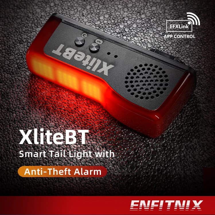 XliteBT Smart Tail Light With Thief Alarm USB Charge LED Night Warning Light Bluetooth Anti-thief Alarm Bike Rear Light