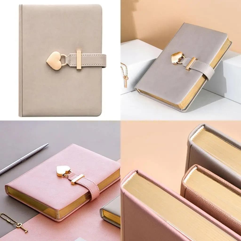 B6 Notebook Notepad Heart Lock Cover Journal Diary Planner Stationery Orgenda Orgenda