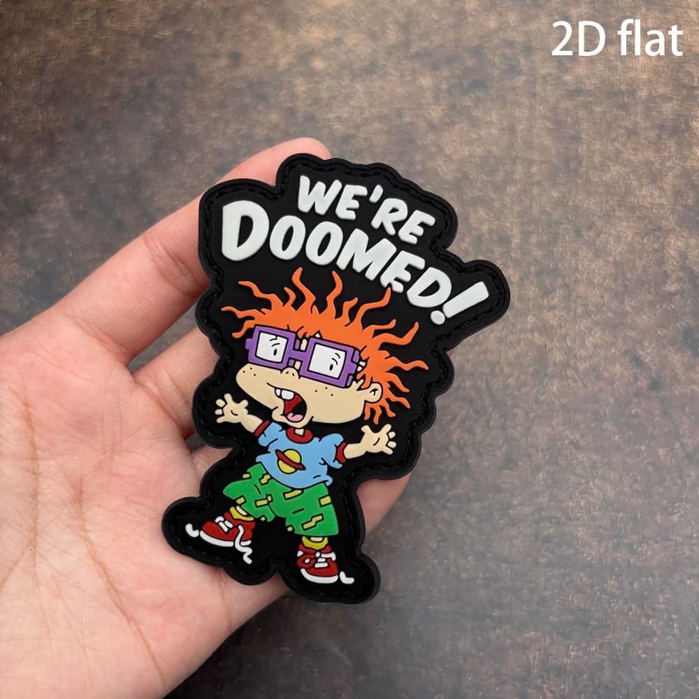 Color-Blocking Outfit with Afro Hairstyle Cartoon Character Image and Lettering Slogan, 2D Flat Pvc Material with Glow-In-The-Dark Effect, Velcro, Free Felt Backing, 1 Piece, Edge-Locking Reinforcement, Reusable Adhesive, Trendy Fashion Accessory, Versatile Decoration for Hats, Backpacks, Decorative Patches