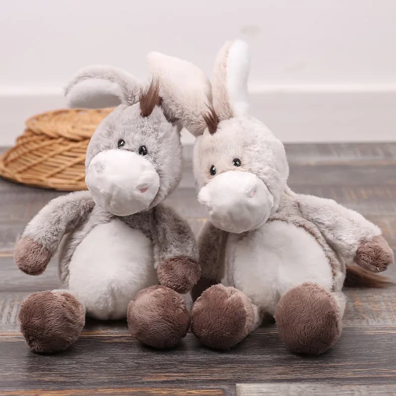Peluche a forma di asino con grandi orecchie, 25 cm, simpatico cartone animato, morbido, per bambini, cuscino per dormire, regalo per bambina