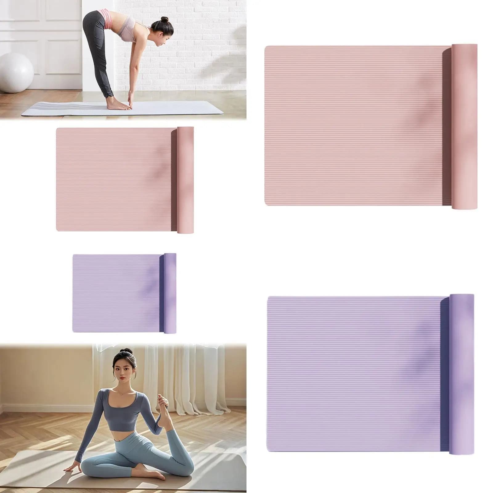 Yoga Mat 10 mm double face anti-slip home gym indoor outdoor rope for jumping mat for women's exercises men pilates exercises on the floor