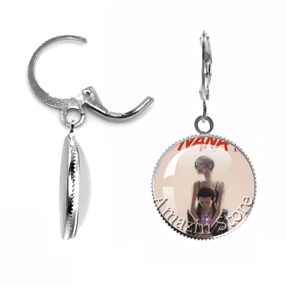 Orecchini Rotondi in Vetro da 20mm, Nuova Moda Anime Giapponese, Gioielli con Personaggi di NANA Manga Osaki, Ciondolo per Borsa, Regalo per Ragazze