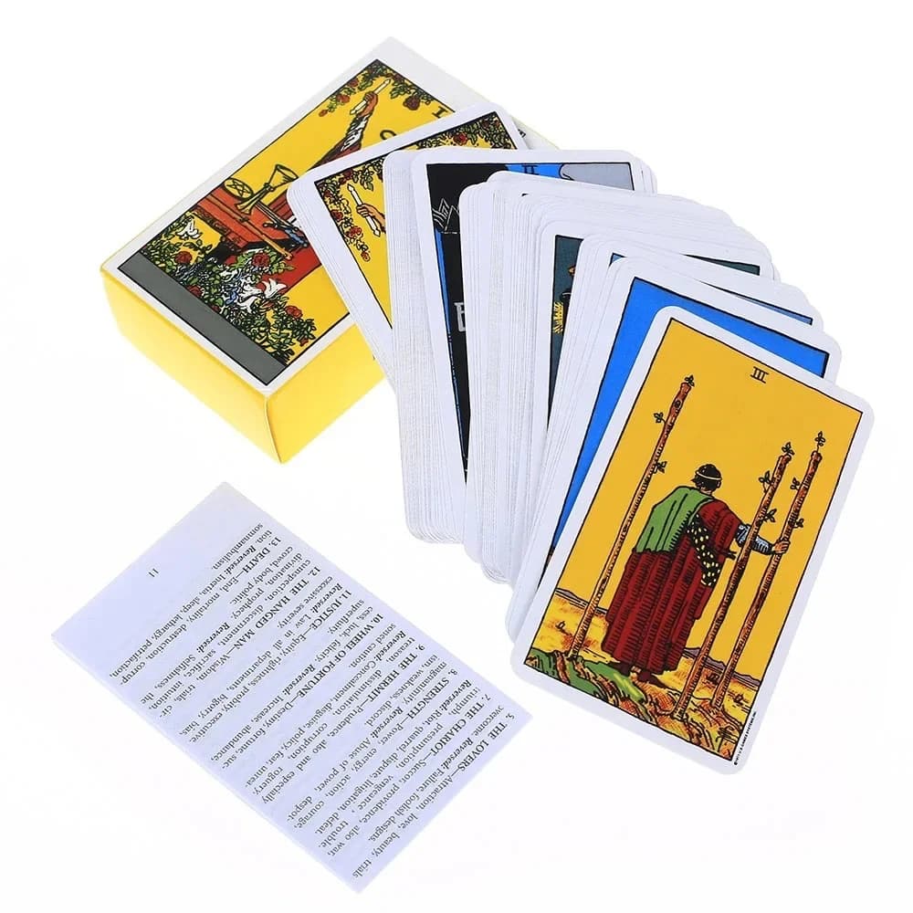 Carte dei Tarocchi Classiche, Mazzo di 78 Carte con Manuale di Istruzioni in Carta, Gioco di Carte per Divinazione e Predizione del Destino, Progettato per Principianti