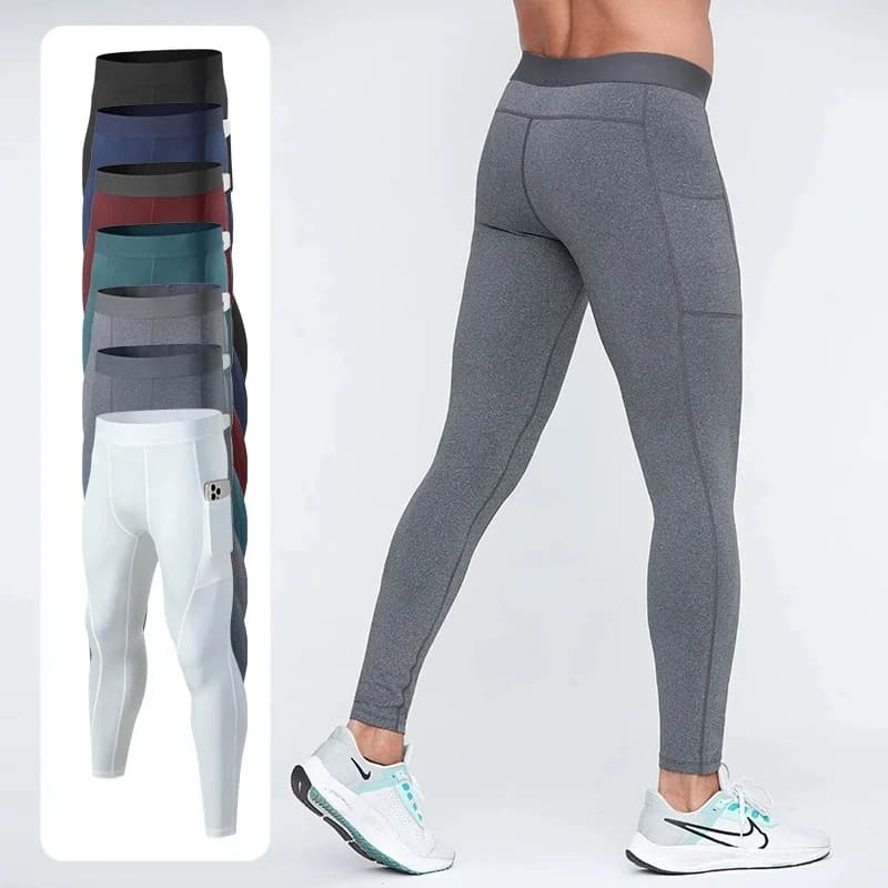 Compression Pants with Pockets Tights Sport Man Gym Leggings Workout Pants Fitness Wear Tights Running Man Sports Men's Leggings