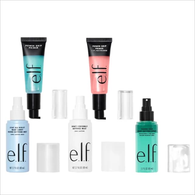 e.l.f. Set Power Grip Primer and Fissing Spray – Primer Face Hydrating Gel Base, Fissing Spray for Long-Term Makeup