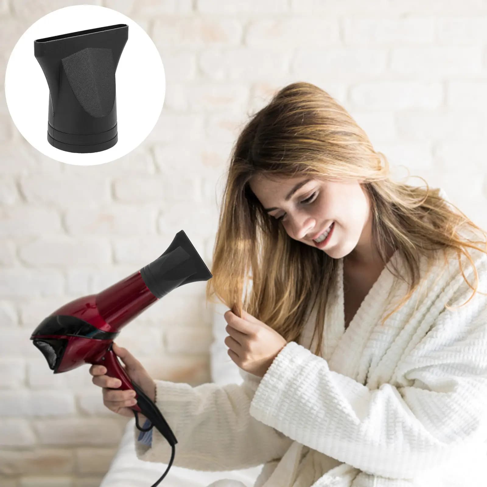 Set di 3 Diffusori per Asciugacapelli, Accessori in Plastica e Nylon Universali per Styling, Concentratore per Asciugacapelli con Uscita da 45mm