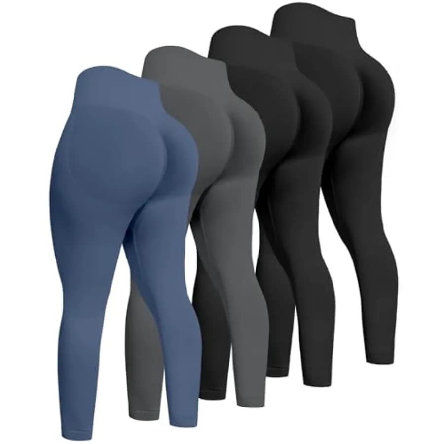 ATHVOTAR Leggings da palestra da donna, leggings sportivi a vita alta senza cuciture con effetto push-up