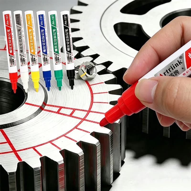 12pcs 3mm Tip Automotive Paint Marker Pen Set Torque Seal Screw Locking Marking Waterproof Oil Resistant for Engine Repai
