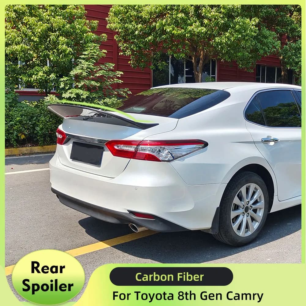 Spoiler posteriore in fibra di carbonio per Toyota Camry 8a generazione 2018-2021, alettone posteriore largo Highkick per portellone auto