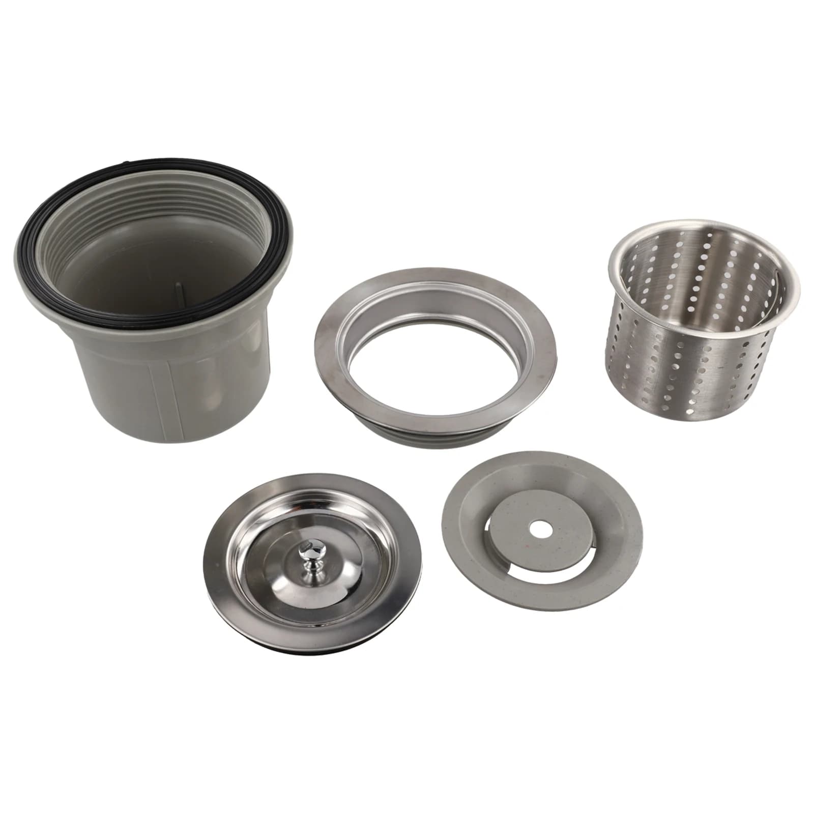 Cestello di scarico facile da installare, filtro per scarico, kit per la raccolta dei rifiuti, per ambienti di cucina intensamente utilizzati, facile manutenzione