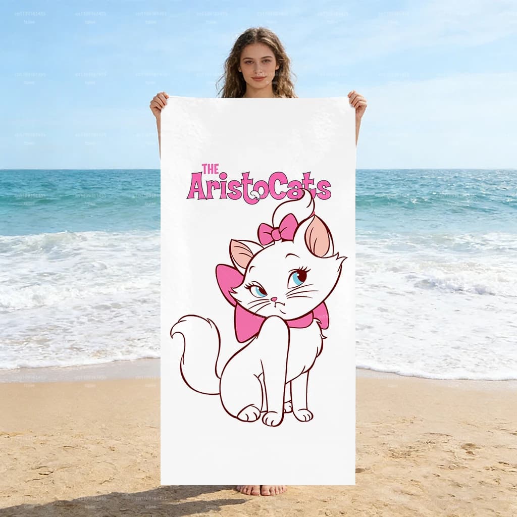 Telo da Mare Marie the Aristocat - Microfibra Oversize ad Asciugatura Rapida per Viaggi e Vacanze