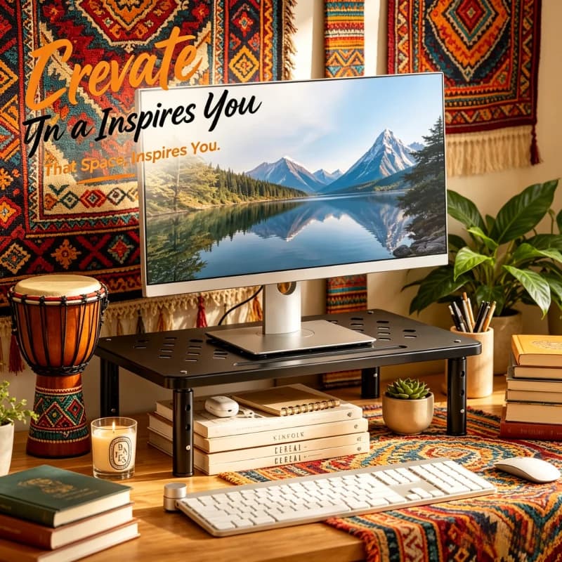 Desktop Screen Support Riser Telescopic Adjustable Monitor Stand Ergonomic Holder Reduce Neck Ache for Home and Office Desk