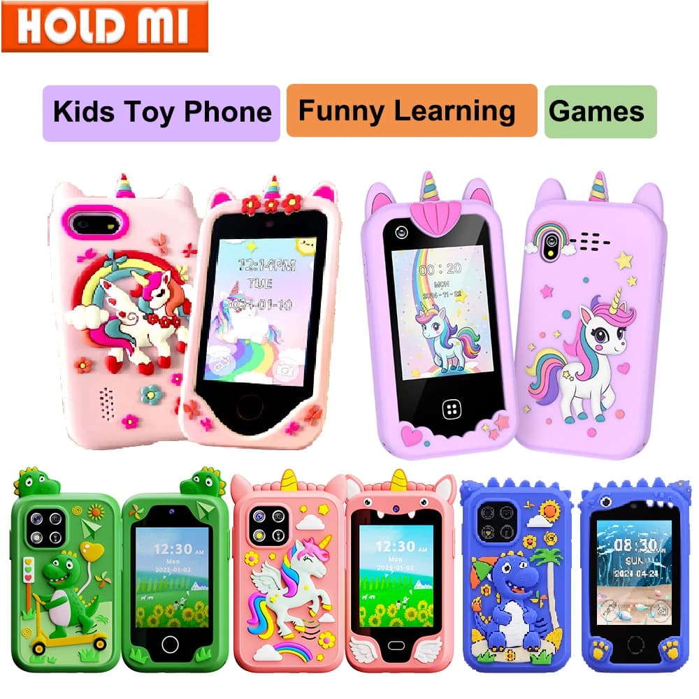 Giocattolo per smartphone per bambini TouchScreen Unicorno Baby Mobile Lettore musicale MP3 Fotocamera digitale Giocattoli educativi Ragazze Ragazzi Regali di compleanno