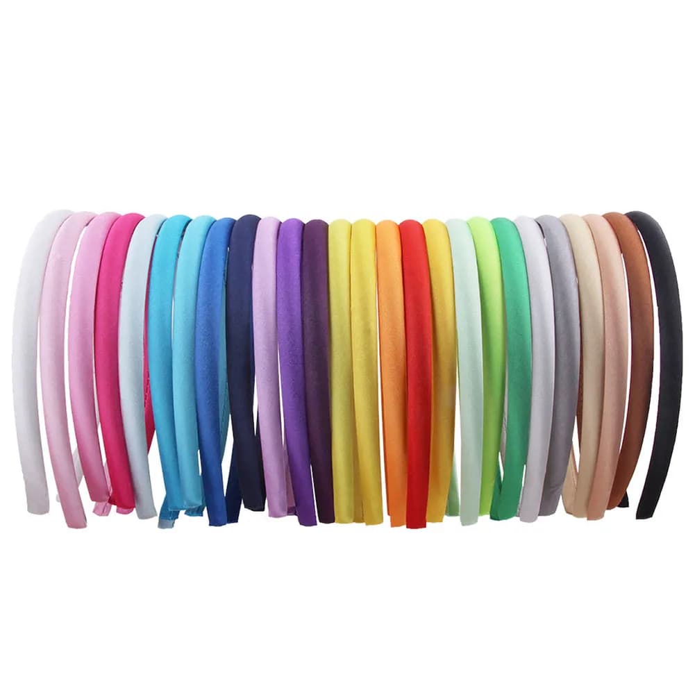 1PC Red Blue Green Satin Band for Women Girls Children Hair Band Solid Color Slim Elastic for Hair Accessories Headdress