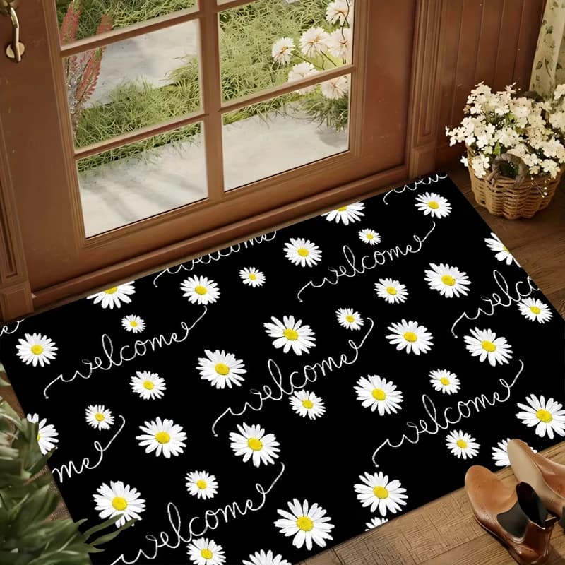 Daisy Antiskid Carpet for Children, Washable, for Yoga, Meditation, Picnic, Entrance, Portico, Furnishing Home