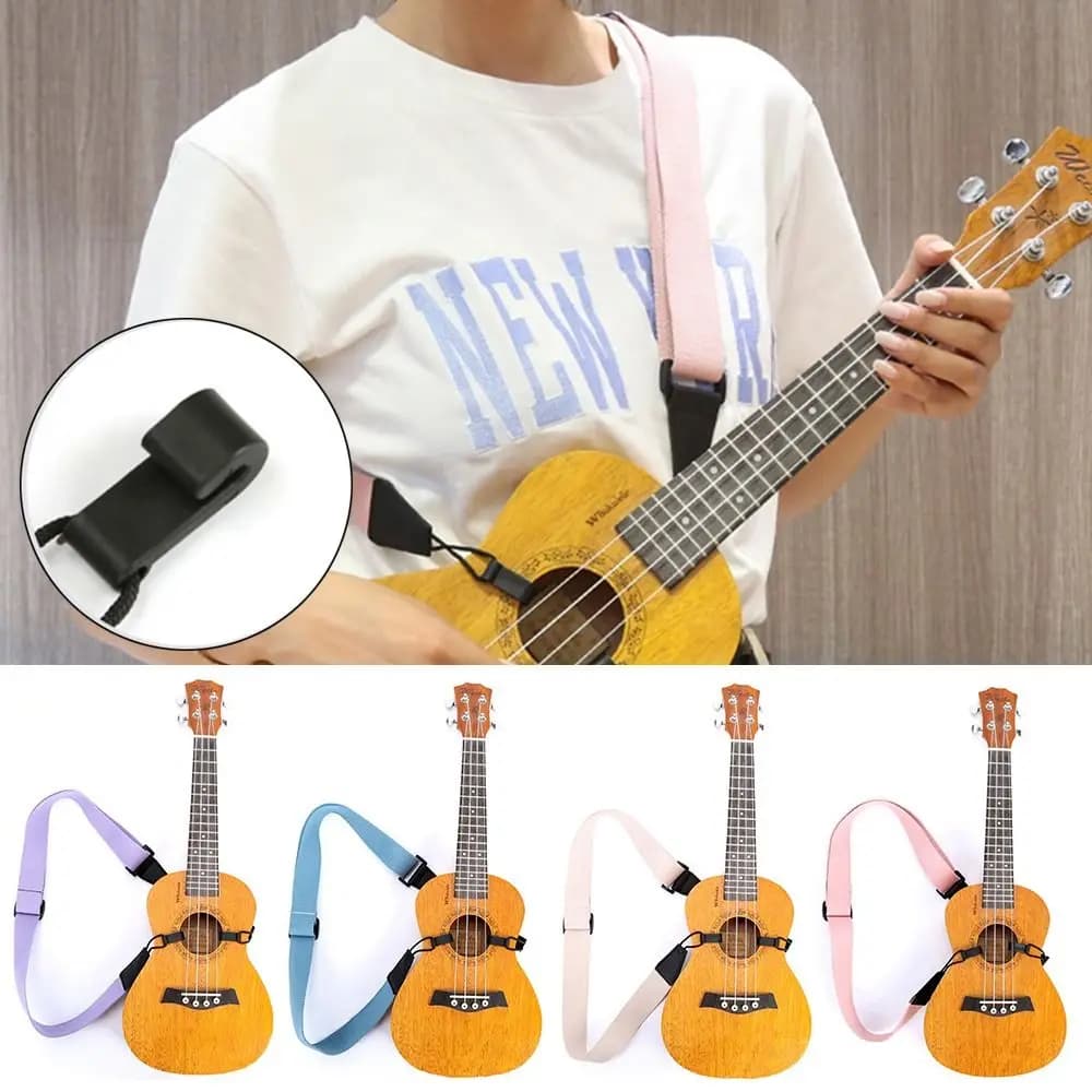 Cinghie per strumenti musicali in Nylon con collo appeso durevole cinghia per Ukulele cintura regolabile accessori per chitarra