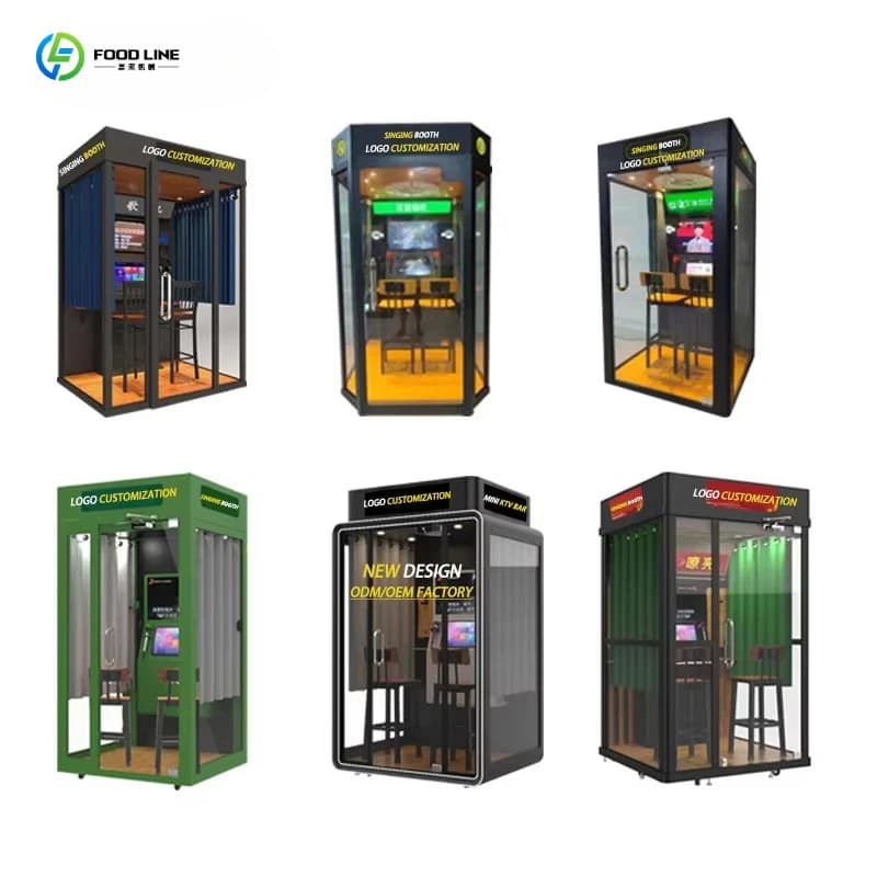 FL 2026 Mobile Booth Music Singing Video Digital Coin Operated Electronic Mini KTV Room Karaoke Jukebox Arcade Game Machine