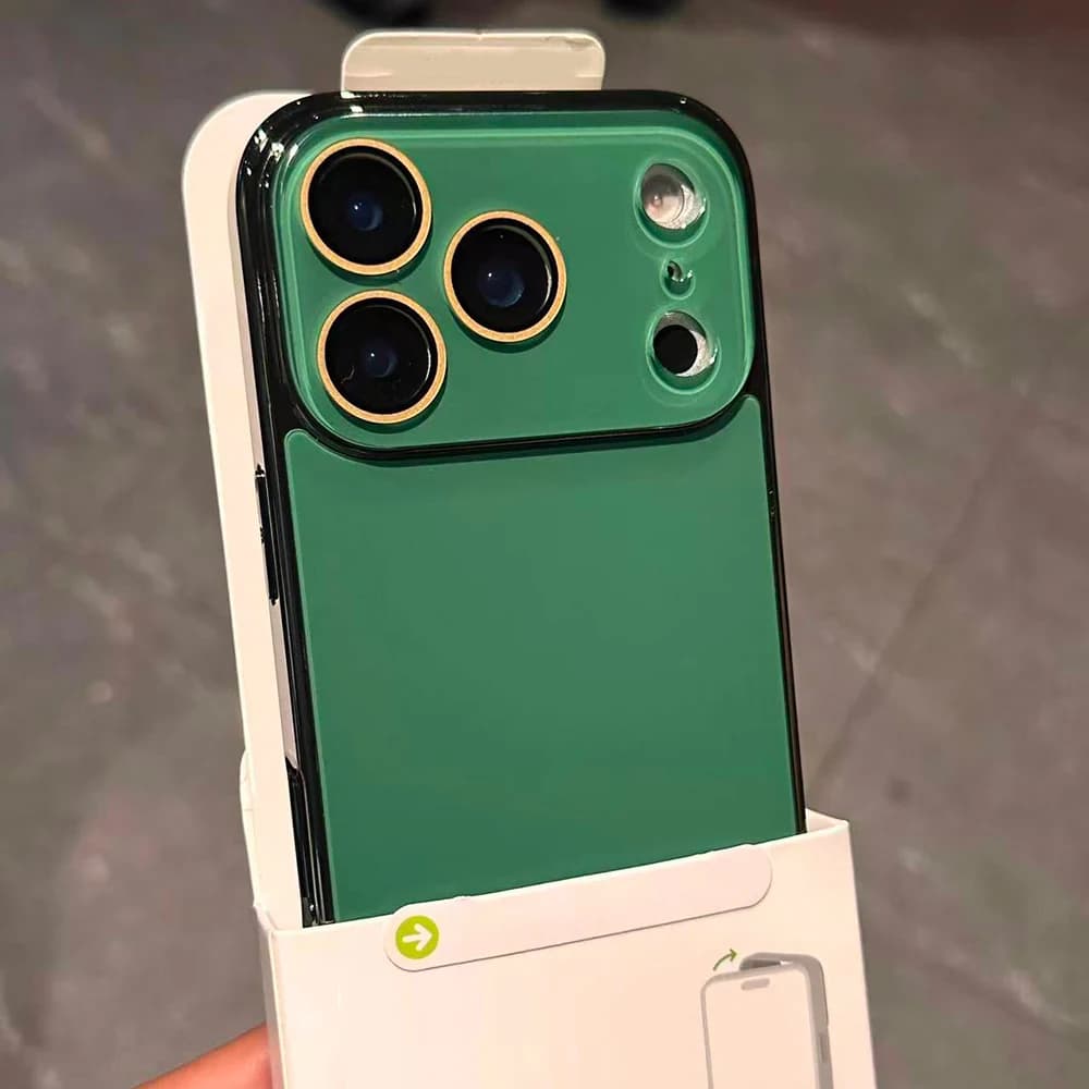 Custodia protettiva per lenti in vetro temperato placcato iPhone Air 17 16 15 14 13 12 11 Pro Max Plus 17Pro Cover lucida antiurto tinta unita