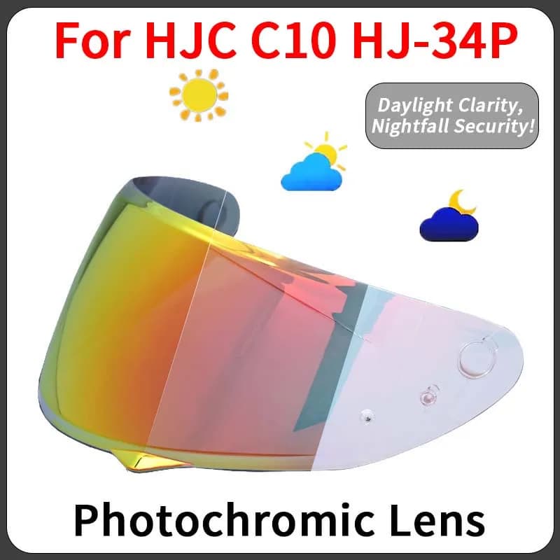Lente visiera per casco moto per HJC C10 Sostituisci accessori moto scudo antivento antipolvere anti-UV antigraffio