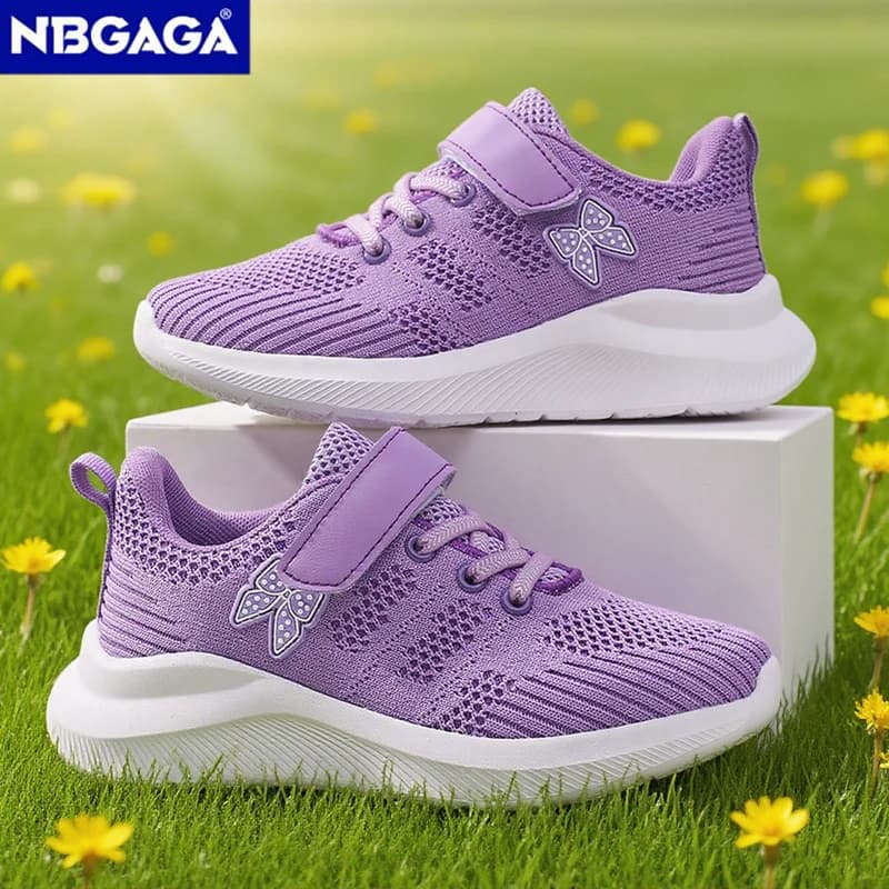 Scarpe casual per ragazze carine Scarpe da ginnastica da corsa in rete leggera Studenti per bambini Calzature piatte comode da passeggio antiscivolo