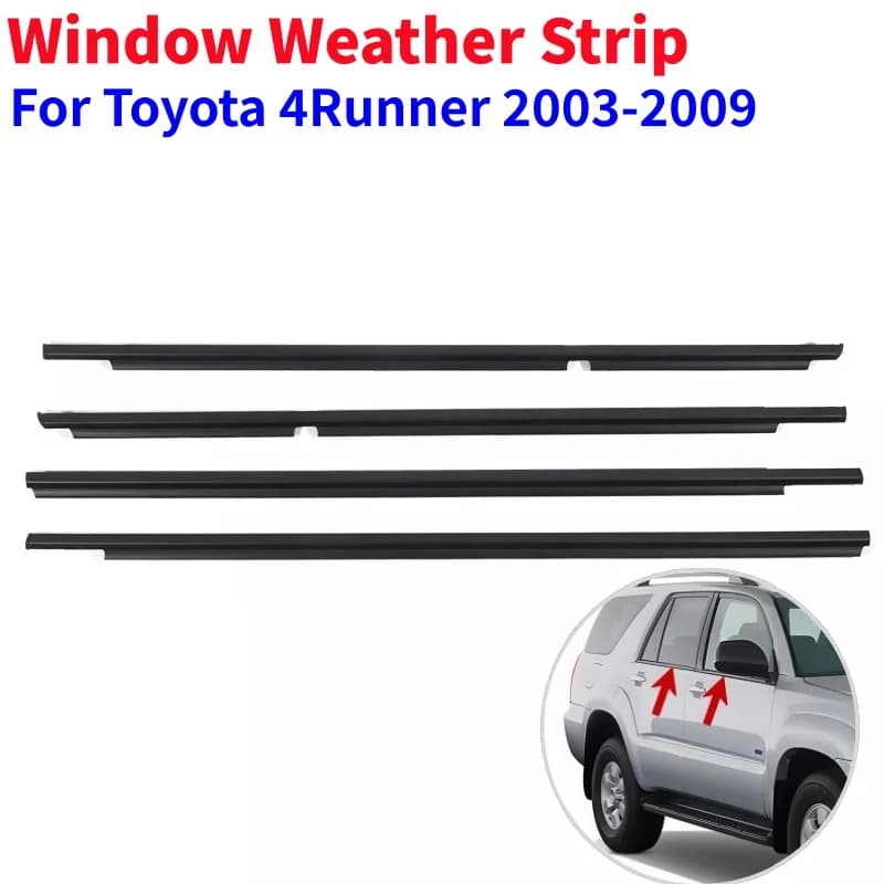 Guarnizioni per finestrini laterali, modanature in gomma per Toyota 4Runner 2003-2009, set da 4 pezzi