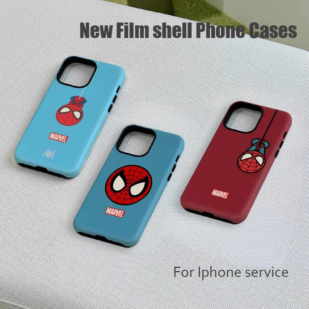 Custodia per telefono Spider-Man Marvel di lusso, nuova e popolare, con effetto pellicola, per iPhone 17 16e 16 15 14 13 12 Pro Max Plus XS