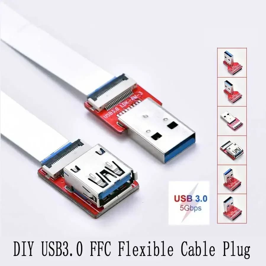 FFC 5Gbps USB 3.0 Male to Female Extension Ribbon Cable 90 FPV Slim Flat Soft flexible FPC charge FPV Brushless Handheld Gimbal