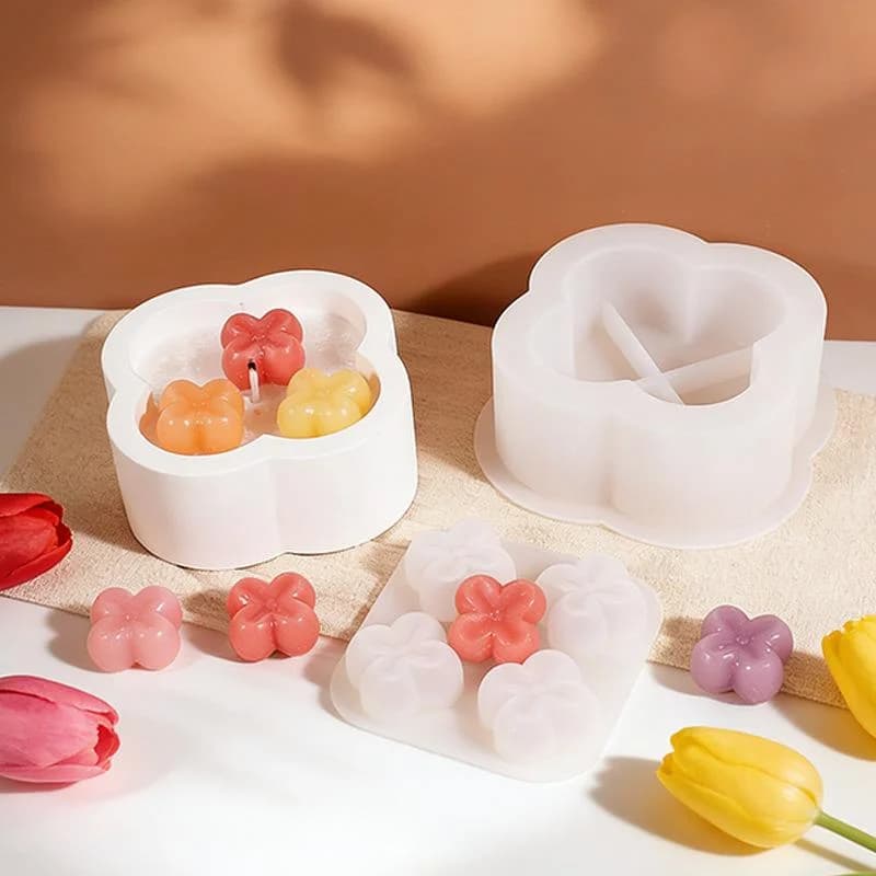 [YU]Flower Silicone Mold Set For Candle Making Flower Pot Resin Casting Molds For DIY Crafts