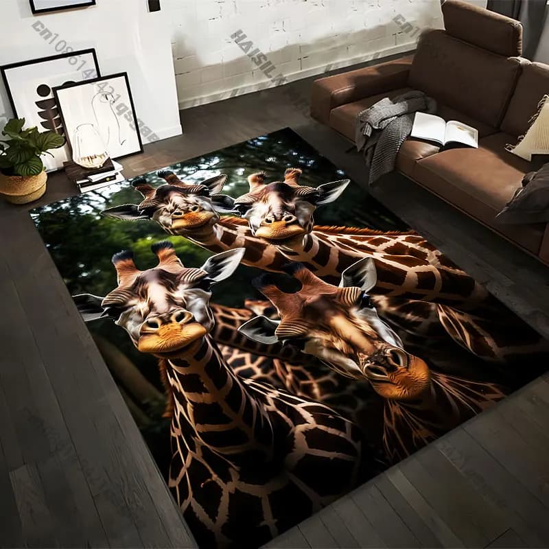 Carpets printed with curious giraffes in their natural habitat, 21 sizes, for yoga mats for adults, decorations for the living room, customized zerbini