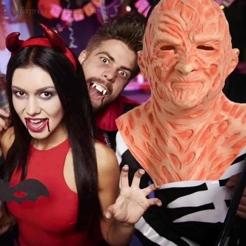 DY20Jason Maschera Film Spaventoso Copricapo in lattice Freddy Killers Cos Krueger Guanti Horror Cosplay per il costume della festa di Halloween per