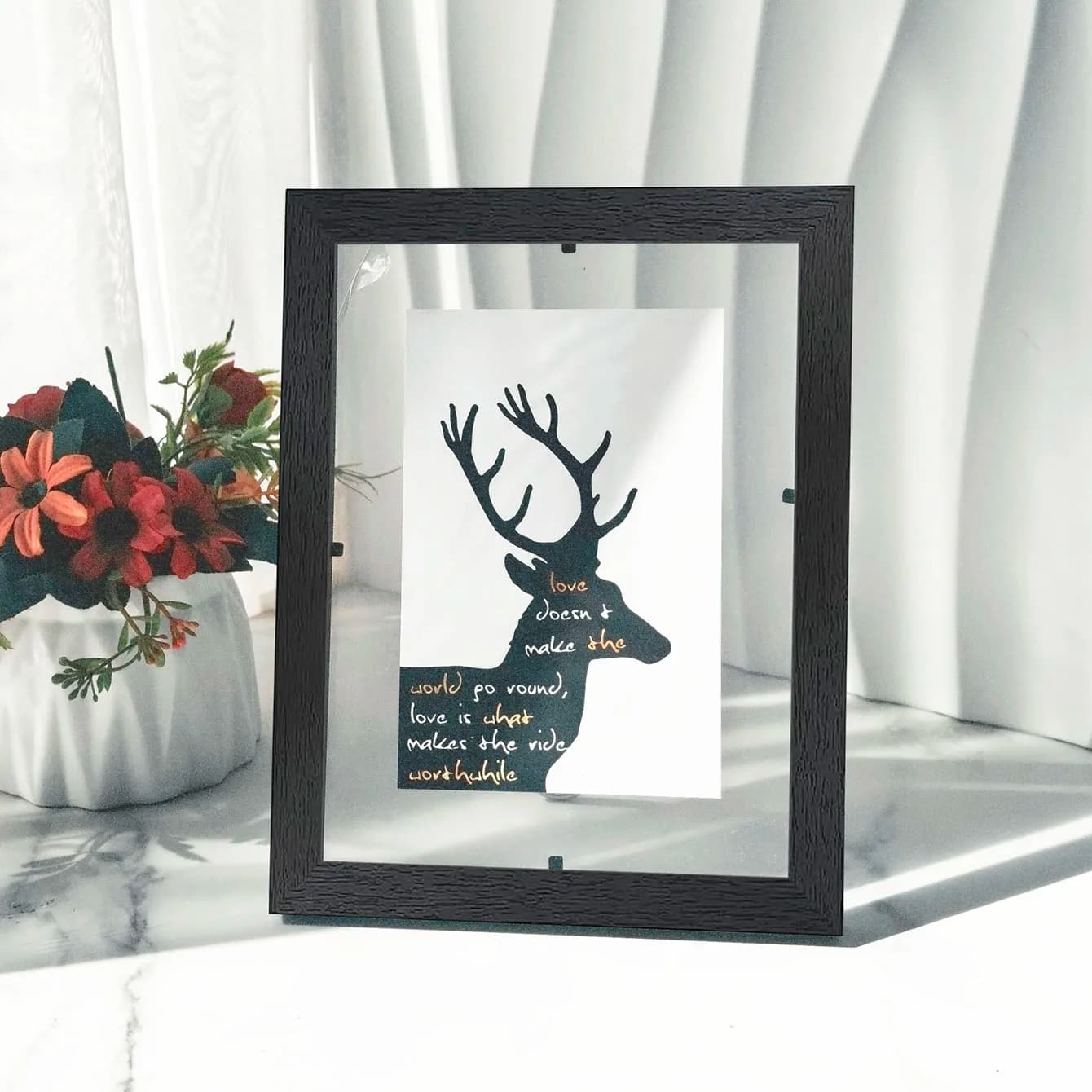 Creative Wooden Photo Frame Modern Acrylic Transparent DIY Picture Frame Simple Commemorative Gift Stand Desktop Ornament