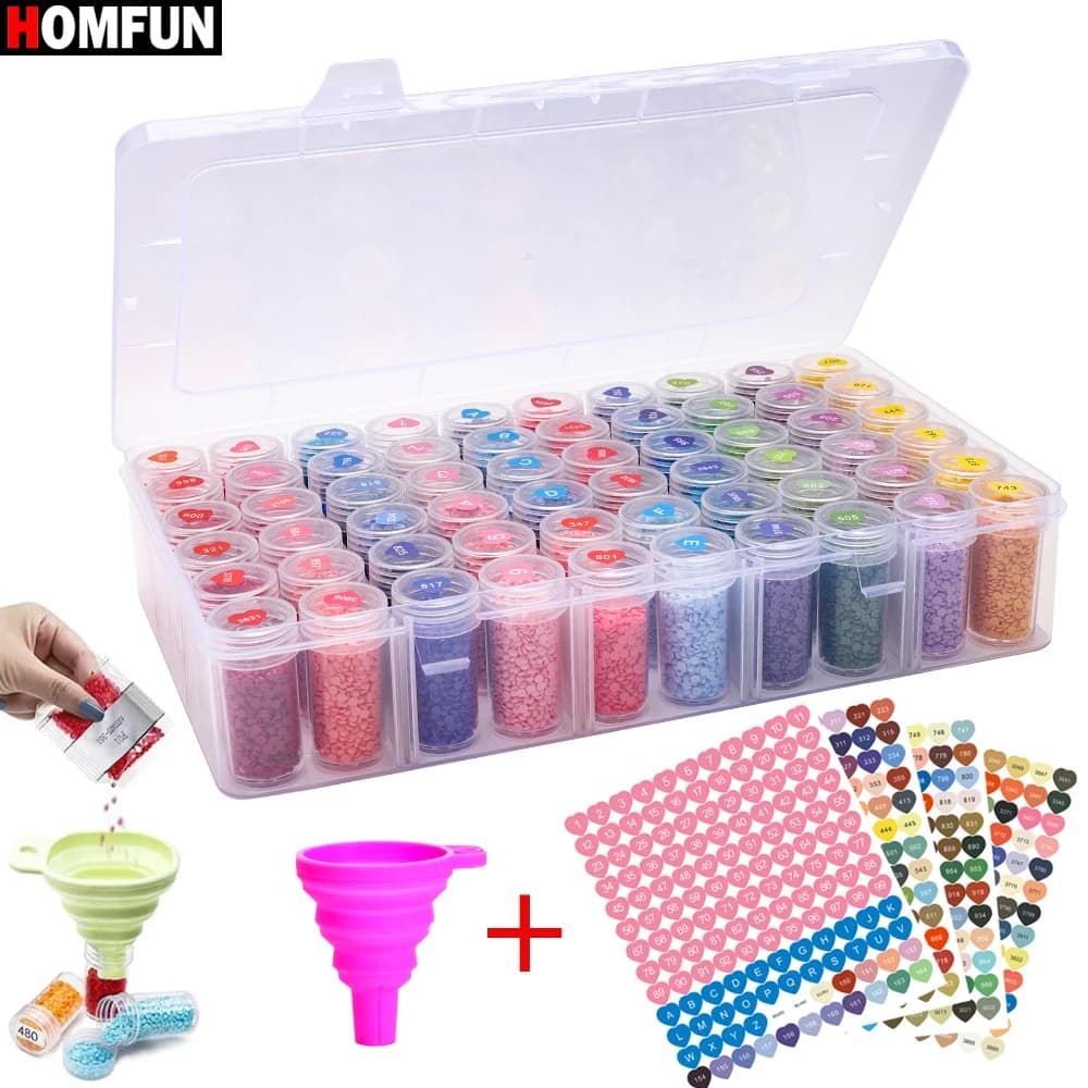 HOMFUN 24/30/60 Bottiglie Scatola di Immagazzinaggio 5D Strumenti di Pittura Diamante Accessori per Ricamo Strumenti Perline Mosaico Contenitore di Stoccaggio Caso