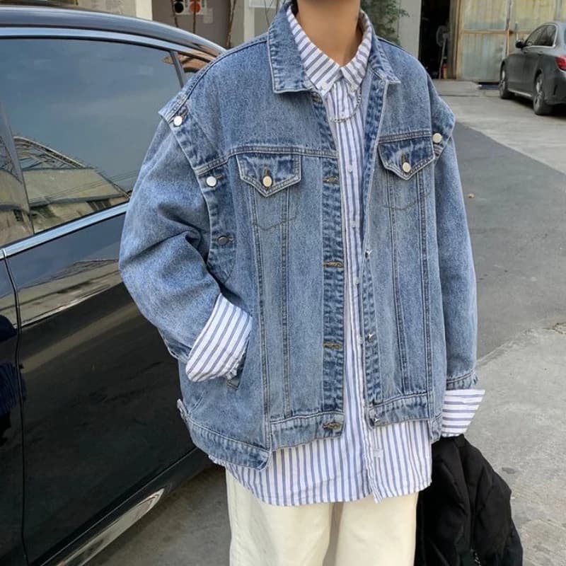 Cappotti di jeans maschili larghi con bottoni casual Joker Estetica alla moda Abbigliamento da uomo di marca Cowgirl Moda Consegna veloce Giacca di jeans da uomo Y2k