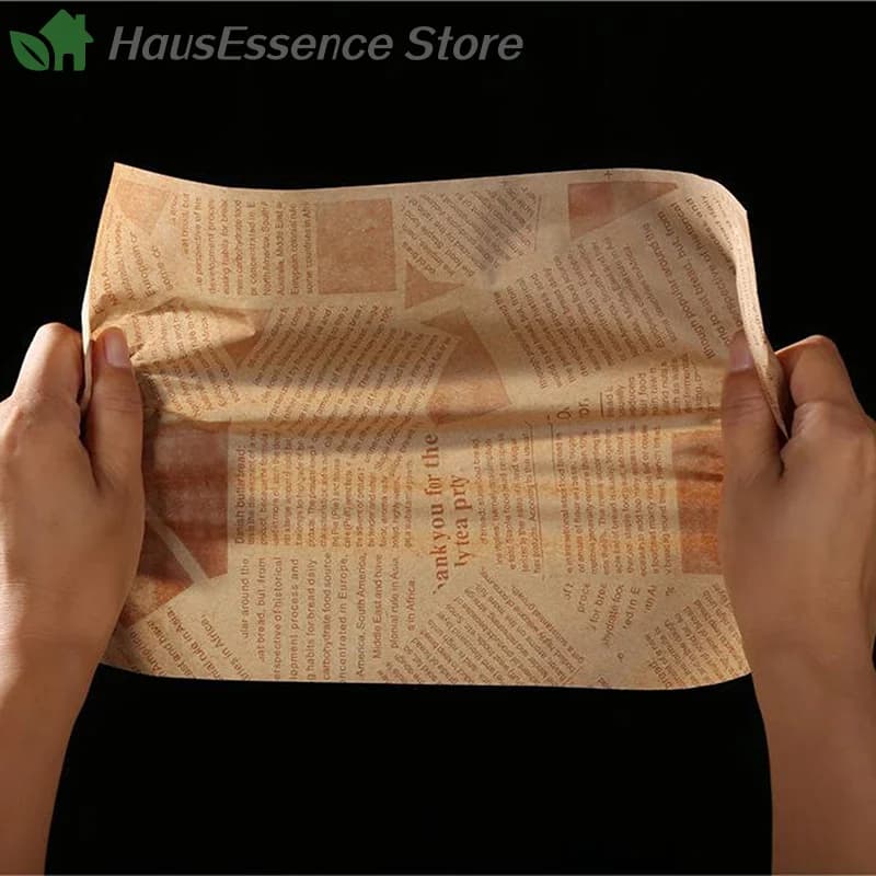 ※50/100pcs Oil Proof Wax Paper for Food Baking Barbecue Burger Fries Bread Baking Paper Plate Mat Baking supplies