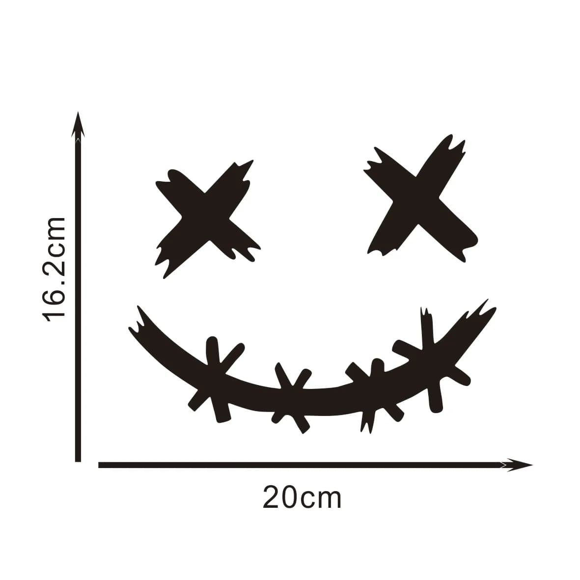 Divertenti decalcomanie per moto con espressione degli occhi XX - Adesivi in vinile autoadesivi per cappuccio anteriore/serbatoio carburante/casco/carenature