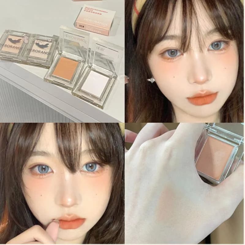 ♪ TW] HERORANGE Palette Opachi Monochromatic Shades and Natural Illuminant in Powder for a Delicate Eye Contour that Illumina
