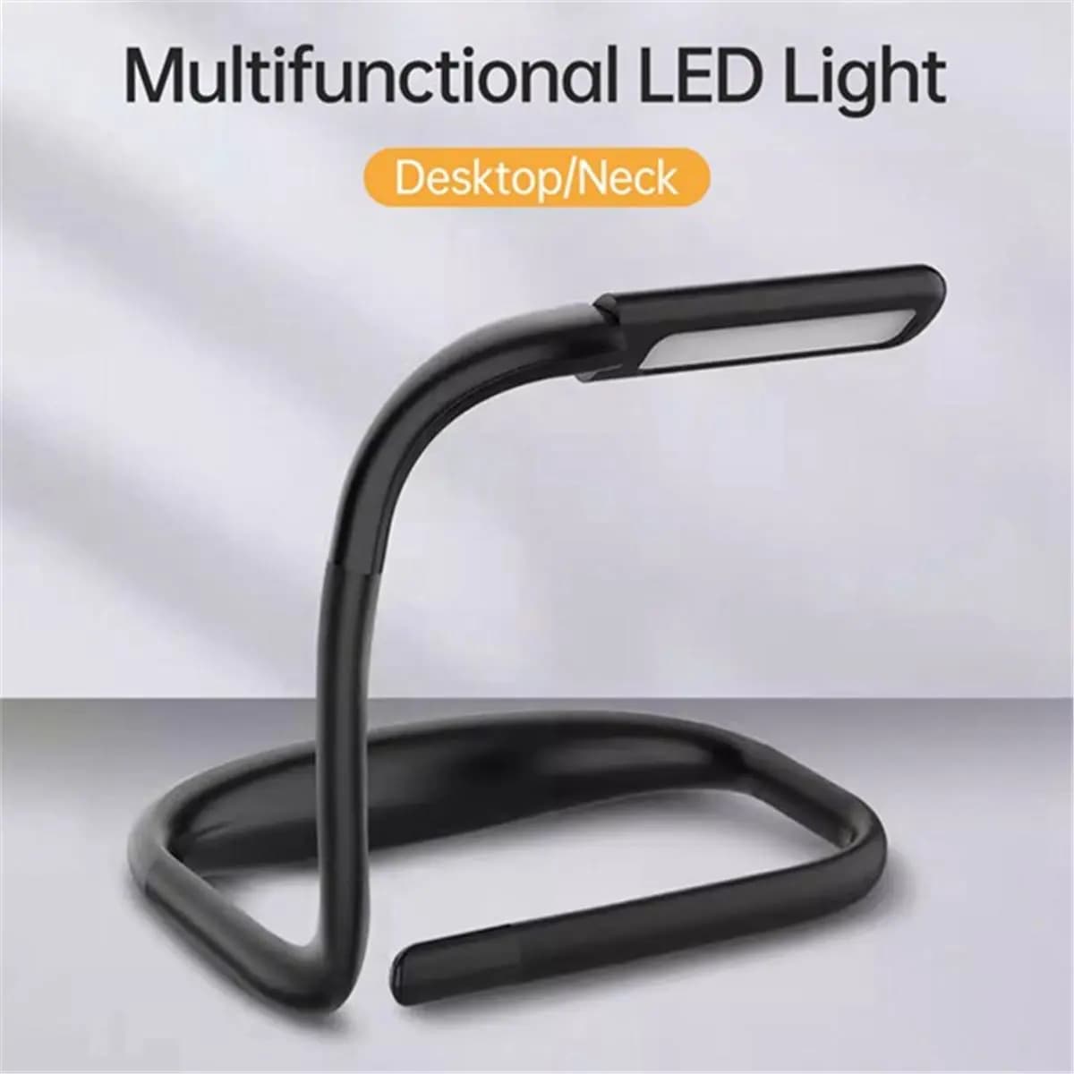 B17BBG Neck Reading Light Rechargeable LED Light 3Color Adjustable Brightness Eye-Friendly Desk Lamp Bendable for Reading White