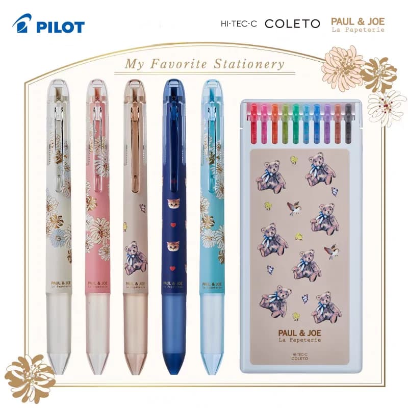 1pc PILOT PAUL & JOE 4Multi-function Modular Pen Case Limited COLTO 0.4mm Refill Stationery Accessories Calligraphy Pen Set