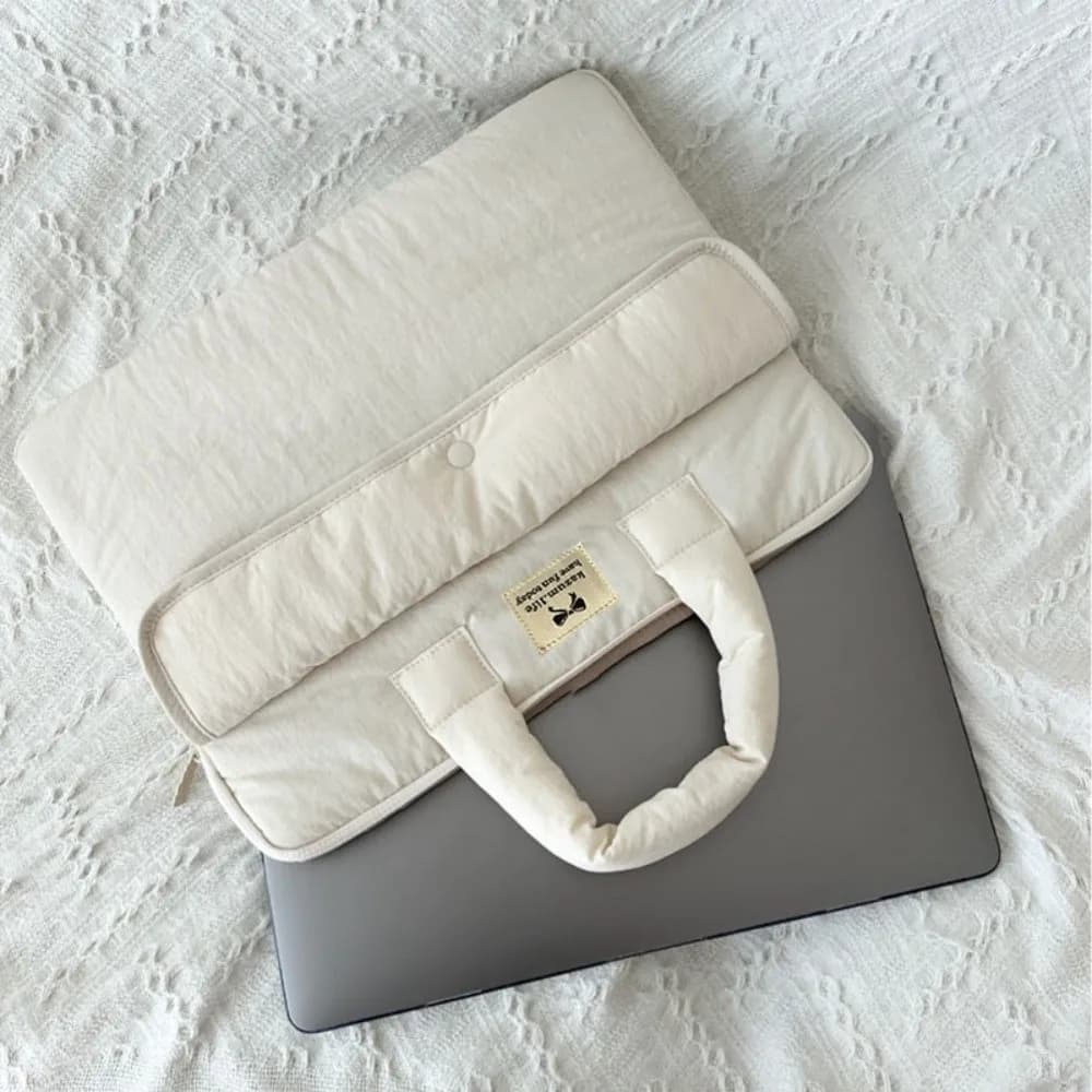 Simple 15.6inch Portable Laptop Bags with Handle Lightweight Laptop Case Cute Soft Material Notebook Sleeve Office Use