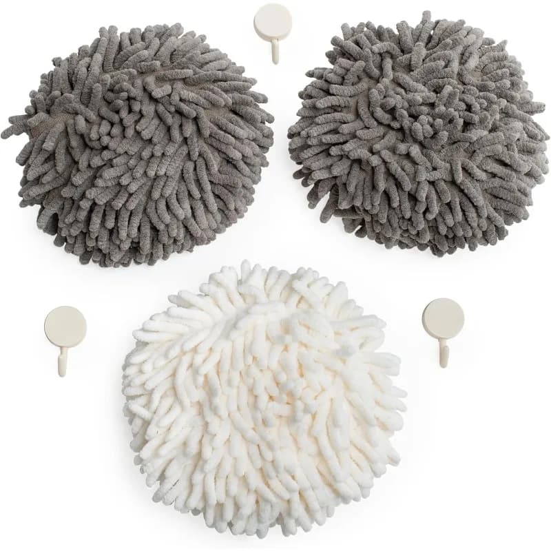 Asciugamani in microfibra - Set di 3 soffici asciugamani con attacco per gancio a muro - Sbuffi ad asciugatura rapida e facile
