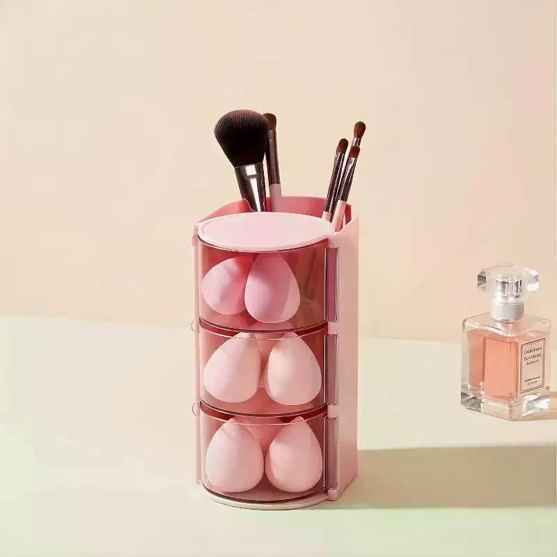 Organizzatore per Accessori Capelli in Acrilico, Scatola Contenitore Trasparente per Elastici, Fascette, Pennelli Trucco e Gioielli da Scrivania