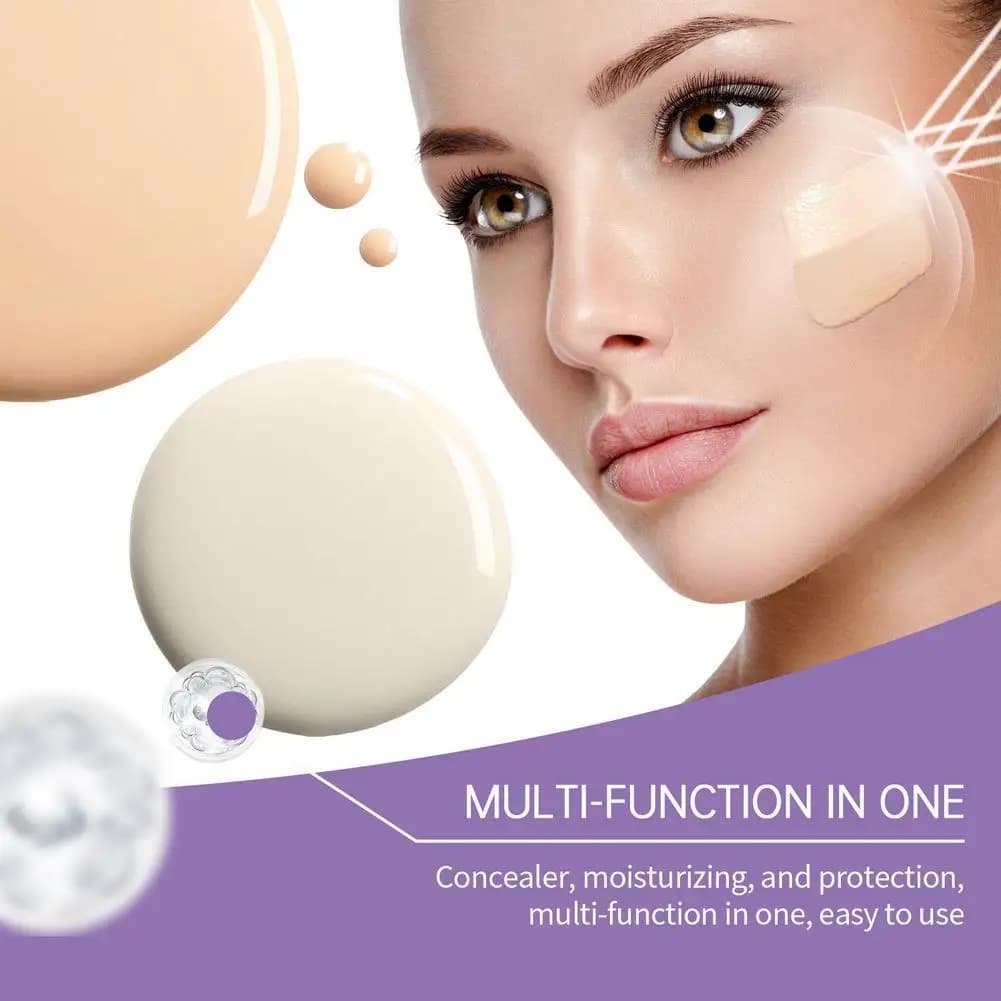 New 1 pcs 50g High Coperture CC Cream Background Colorful Moisturizer Finishing Opaca Light Without Oil Moisturonic Acid Makeup
