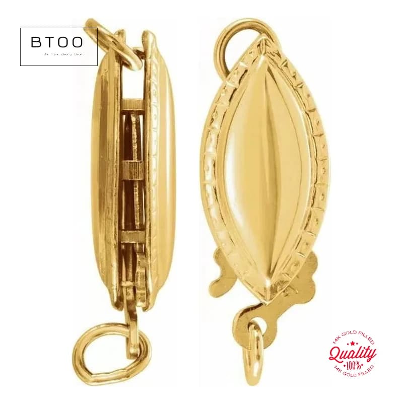 14K Gold Filled Oval Clasp Hollow Design Bracelet & Necklace Jewelry Making Supplies Clasp