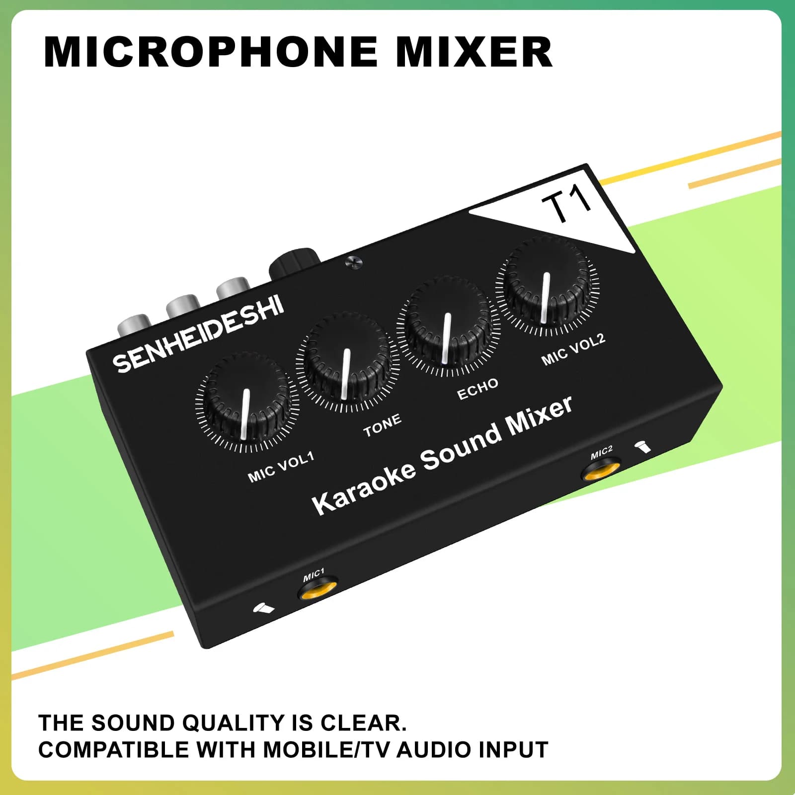 Amplificatore mixer audio Mixer audio karaoke Ingressi microfoni doppi portatili con cavo Macchina per sistema audio professionale per amplificatore
