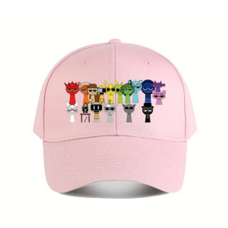 2026 new Spranki Cartoon Printed Baseball Cap - Black Polyester, Vibrant Character Design, Casual Summer Sun Hat for Men, Sun Cap | Romantic Style Hat | Quality Casual Cap